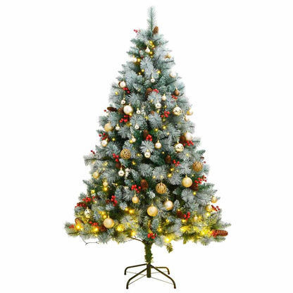 Artificial Hinged Christmas Tree 300 LEDs & Ball Set 94.5"
