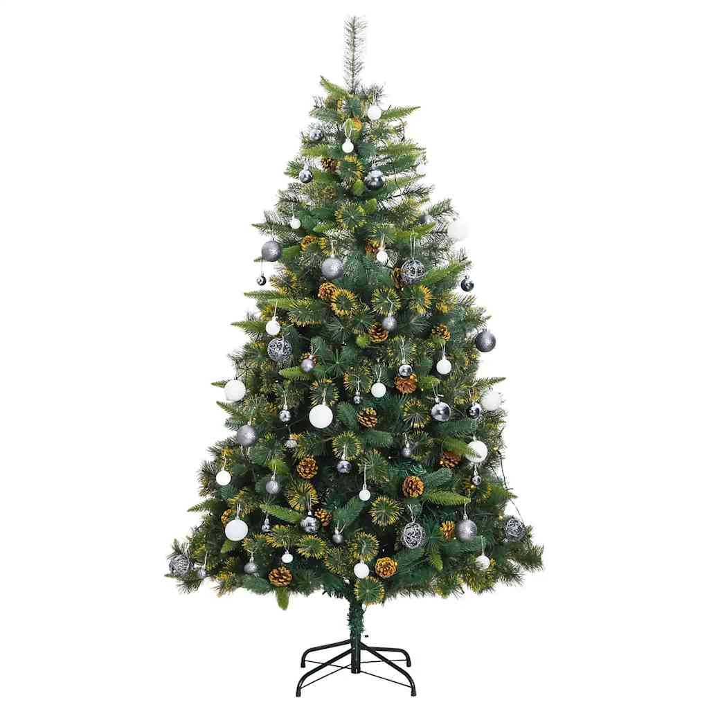 Artificial Hinged Christmas Tree 300 LEDs & Ball Set 82.7"