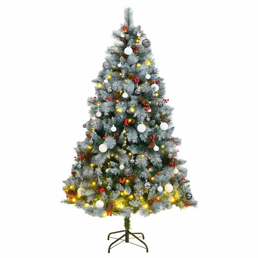 Artificial Hinged Christmas Tree 300 LEDs & Ball Set 82.7"
