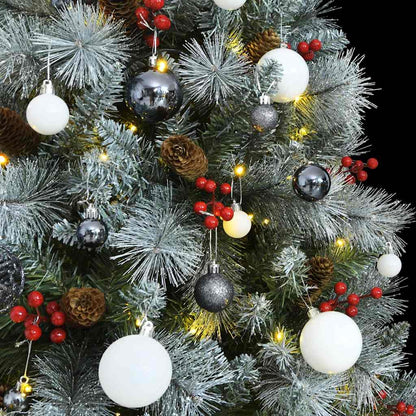 Artificial Hinged Christmas Tree 300 LEDs & Ball Set 82.7"