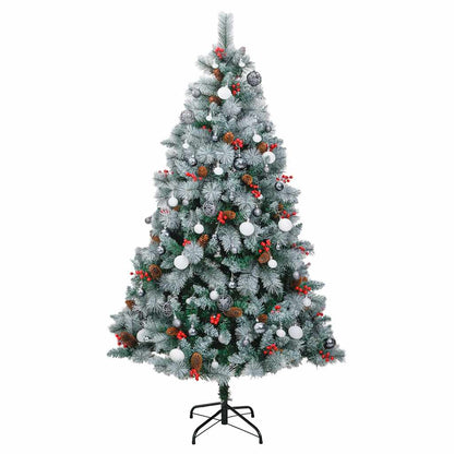Artificial Hinged Christmas Tree 300 LEDs & Ball Set 82.7"