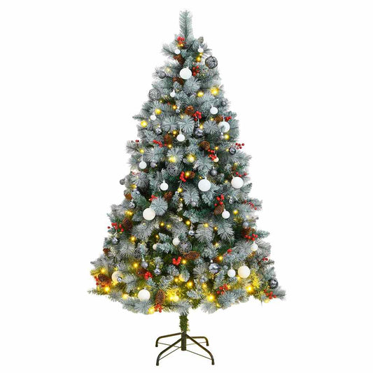 Artificial Hinged Christmas Tree 300 LEDs & Ball Set 94.5"