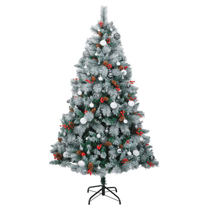Artificial Hinged Christmas Tree 300 LEDs & Ball Set 94.5"