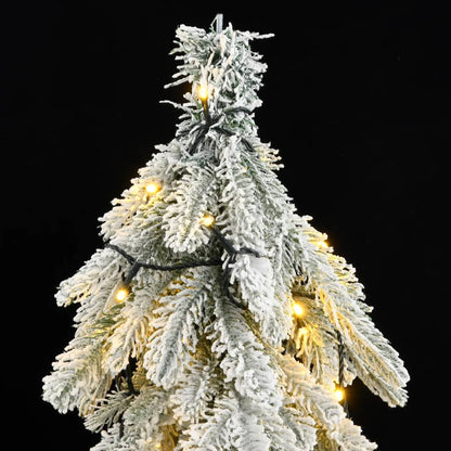 Artificial Christmas Tree White with flocked snow Polyethylene, Metal