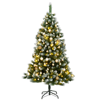 Artificial Hinged Christmas Tree 150 LEDs & Ball Set 59.1"