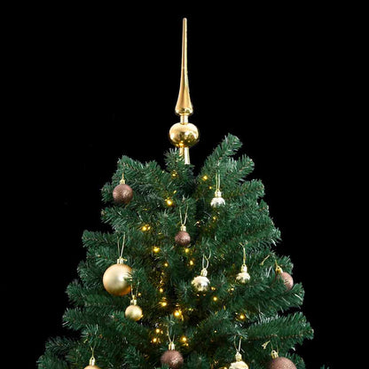Artificial Hinged Christmas Tree 150 LEDs & Ball Set 59.1"