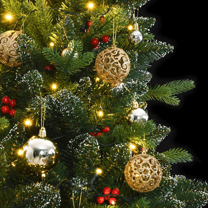 Artificial Hinged Christmas Tree 150 LEDs & Ball Set 59.1"
