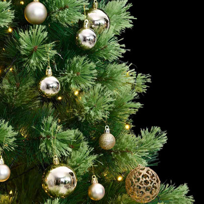 Artificial Hinged Christmas Tree 150 LEDs & Ball Set 59.1"