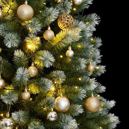 Artificial Hinged Christmas Tree 150 LEDs & Ball Set 59.1"