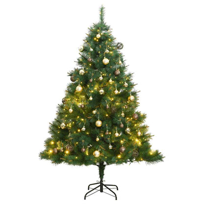 Artificial Hinged Christmas Tree 150 LEDs & Ball Set 59.1"