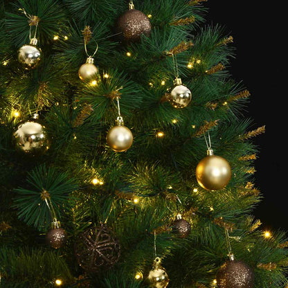 Artificial Hinged Christmas Tree 150 LEDs & Ball Set 59.1"