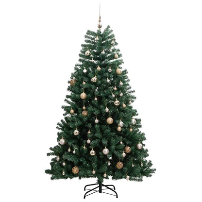 Artificial Hinged Christmas Tree 150 LEDs & Ball Set 59.1"