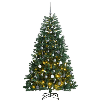 Artificial Hinged Christmas Tree 150 LEDs & Ball Set 59.1"