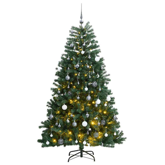 Artificial Hinged Christmas Tree 150 LEDs & Ball Set 59.1"