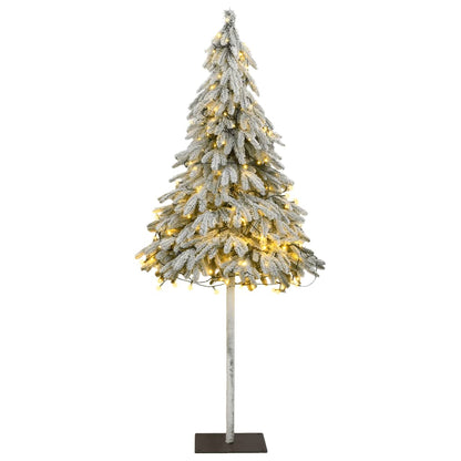 Artificial Christmas Tree White Polyethylene, Metal 71 in tall