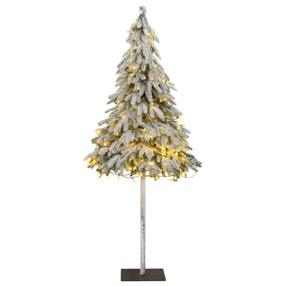 Artificial Christmas Tree White with flocked snow Polyethylene, Metal