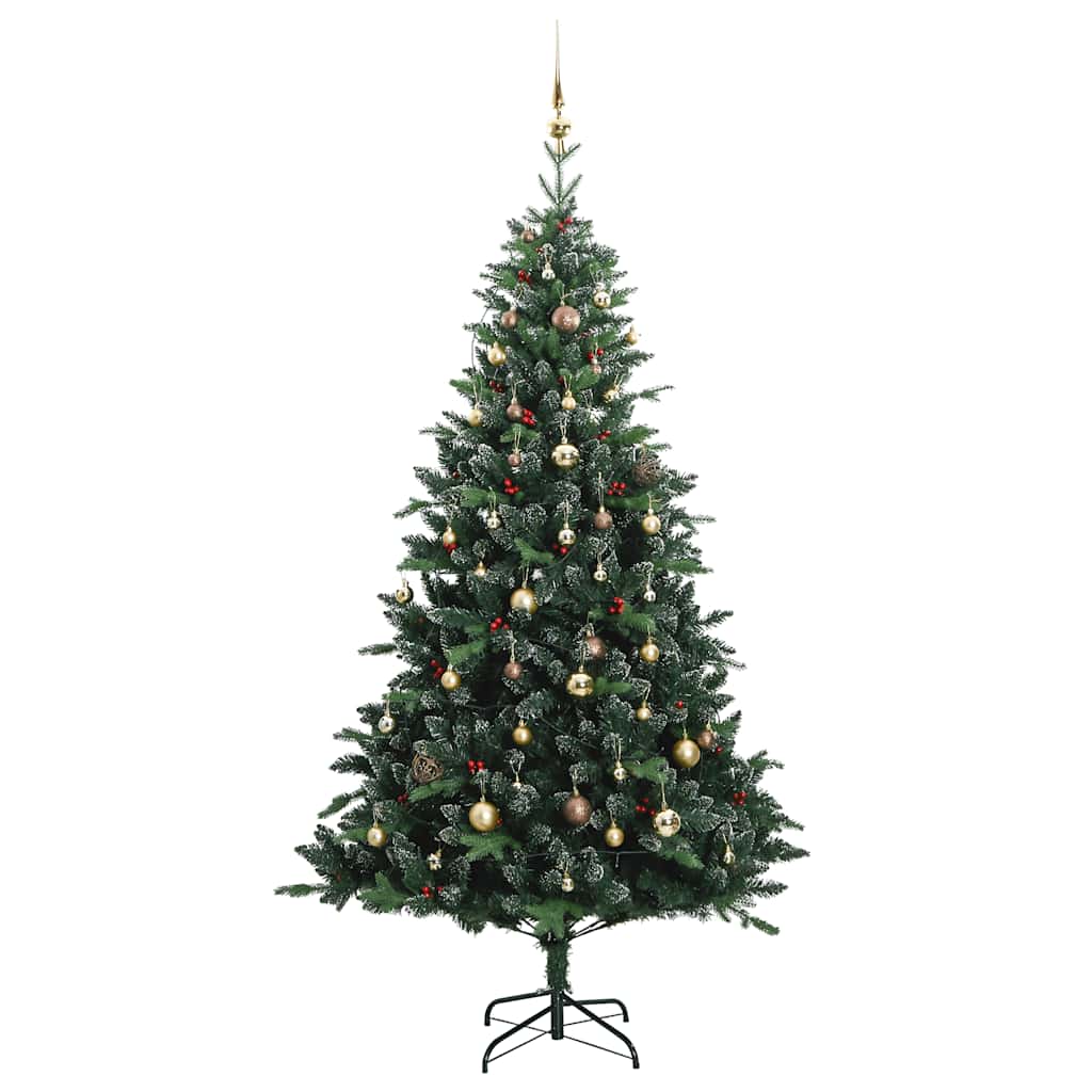 Artificial Hinged Christmas Tree 300 LEDs & Ball Set 82.7"