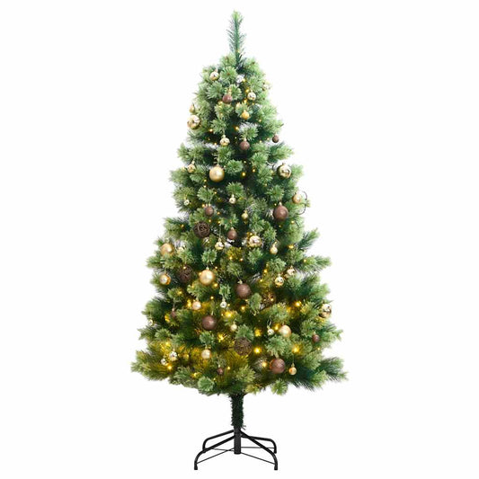 Artificial Hinged Christmas Tree 300 LEDs & Ball Set 70.9"