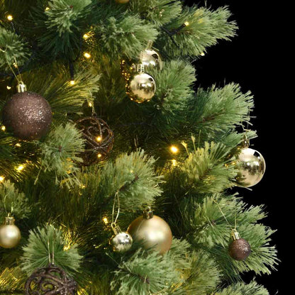 Artificial Hinged Christmas Tree 300 LEDs & Ball Set 70.9"