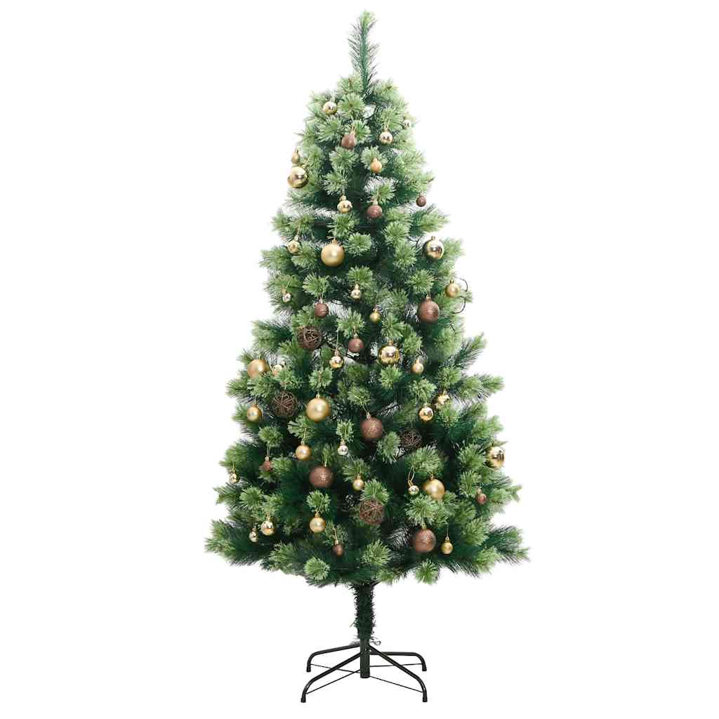 Artificial Hinged Christmas Tree 300 LEDs & Ball Set 70.9"