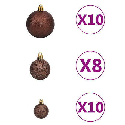 Artificial Christmas Tree 300 LEDs&Ball Set&Flocked Snow 82.7"