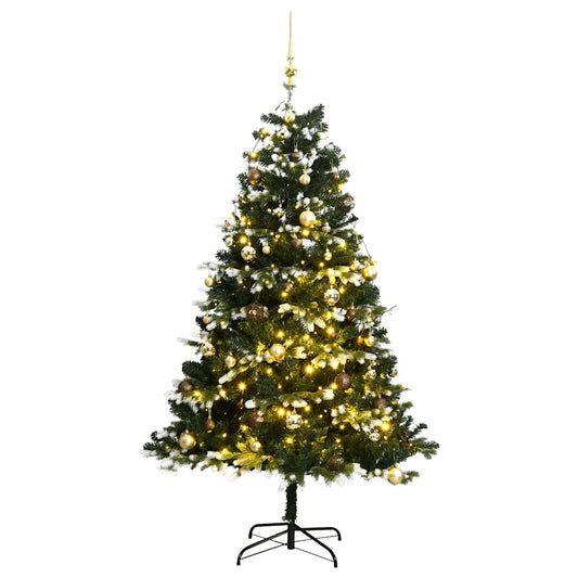 Artificial Hinged Christmas Tree 300 LEDs & Ball Set 70.9"