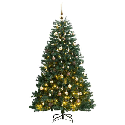 Artificial Hinged Christmas Tree 300 LEDs & Ball Set 82.7"
