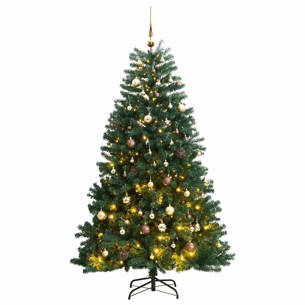 Artificial Hinged Christmas Tree 300 LEDs & Ball Set 106.3"