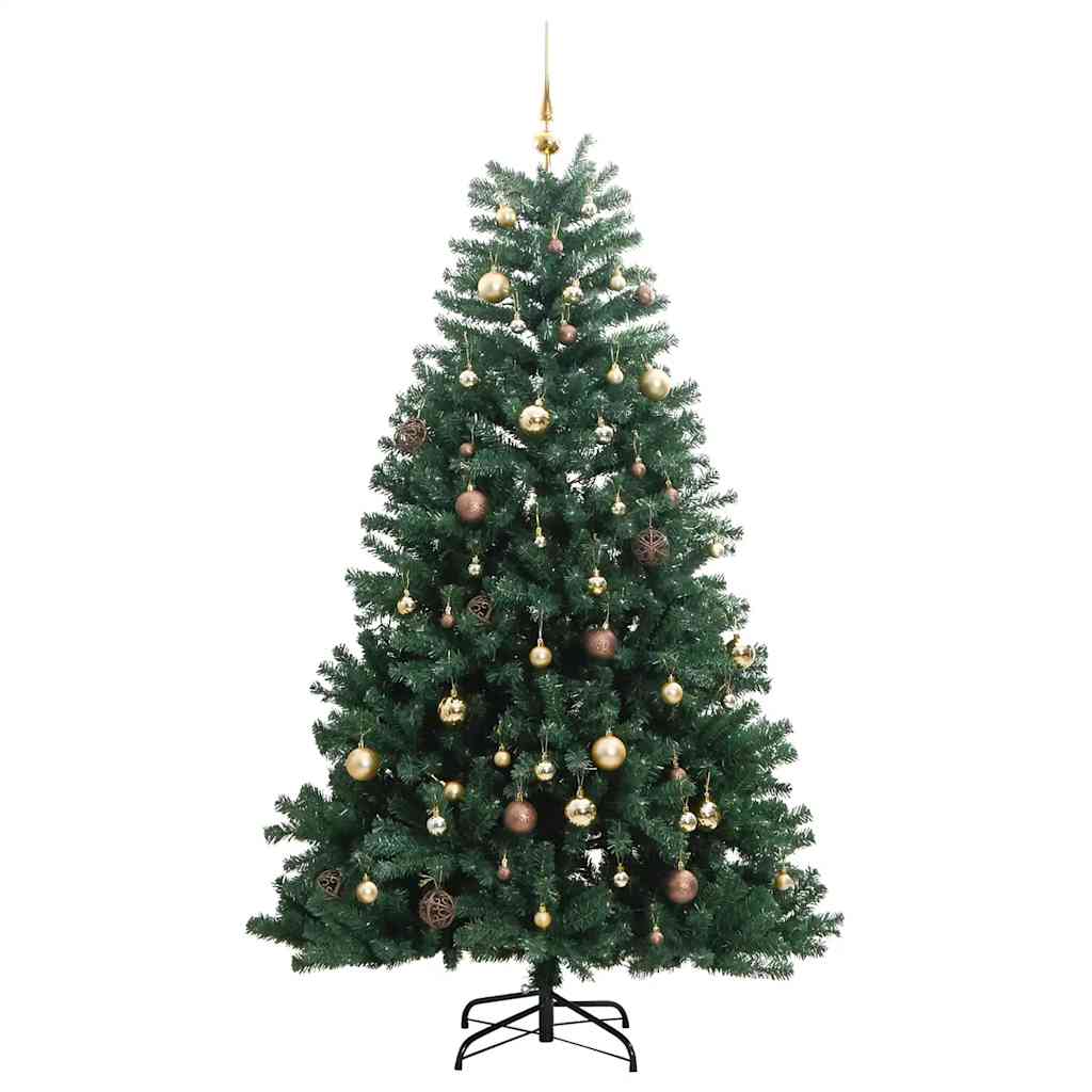 Artificial Hinged Christmas Tree 300 LEDs & Ball Set 118.1"