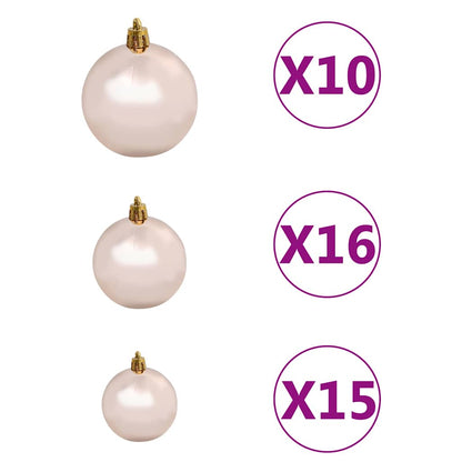 Artificial Hinged Christmas Tree 300 LEDs & Ball Set 70.9"