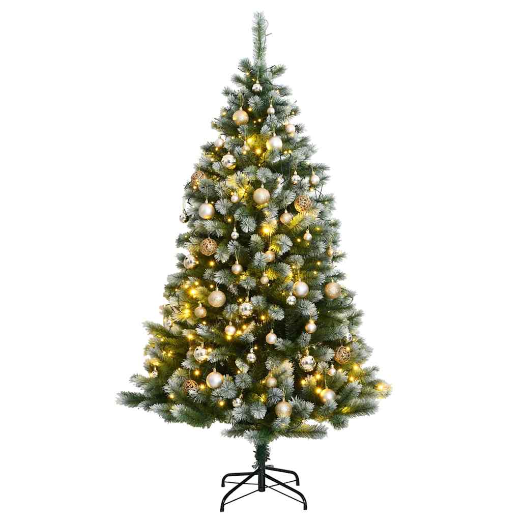 Artificial Hinged Christmas Tree 300 LEDs & Ball Set 70.9"