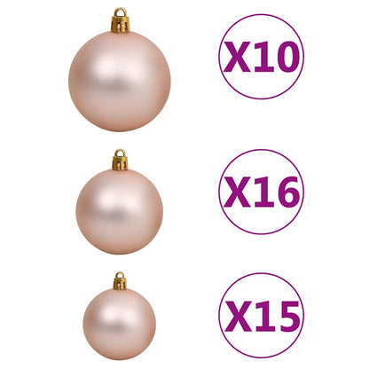 Artificial Christmas Tree 300 LEDs&Ball Set&Flocked Snow 82.7"
