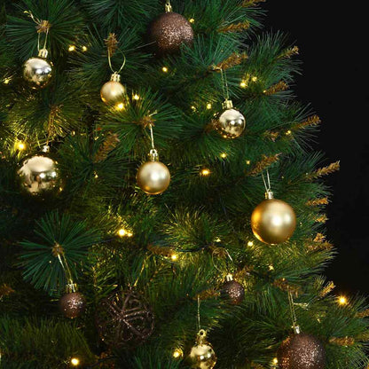 Artificial Hinged Christmas Tree 300 LEDs & Ball Set 82.7"