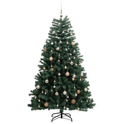 Artificial Hinged Christmas Tree 300 LEDs & Ball Set 70.9"