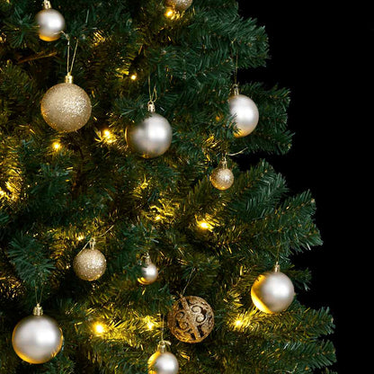 Artificial Hinged Christmas Tree 300 LEDs & Ball Set 82.7"