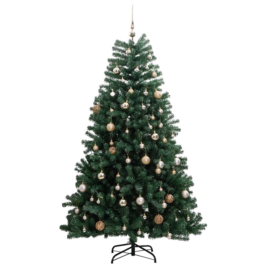 Artificial Hinged Christmas Tree 300 LEDs & Ball Set 94.5"