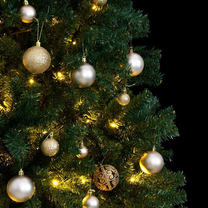 Artificial Hinged Christmas Tree 300 LEDs & Ball Set 118.1"