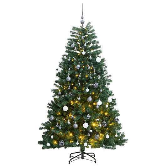 Artificial Hinged Christmas Tree 300 LEDs & Ball Set 94.5"