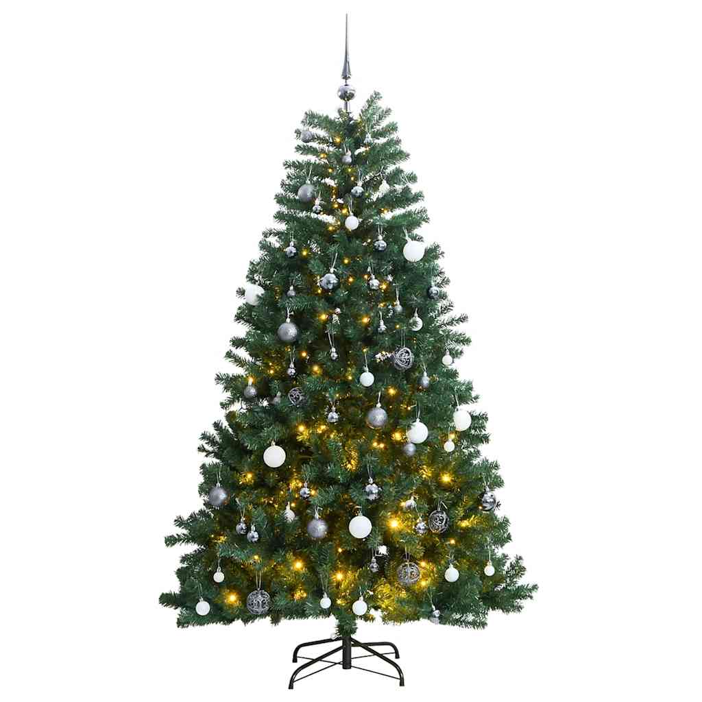 Artificial Hinged Christmas Tree 300 LEDs & Ball Set 106.3"