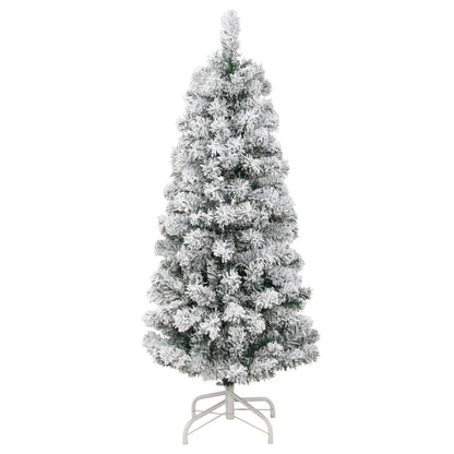 Artificial Hinged Christmas Tree Green and white PVC, Iron Medium