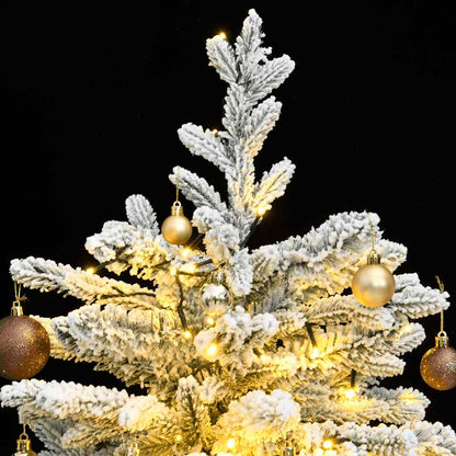 Artificial Hinged Christmas Tree Green and white PVC, PE, Iron