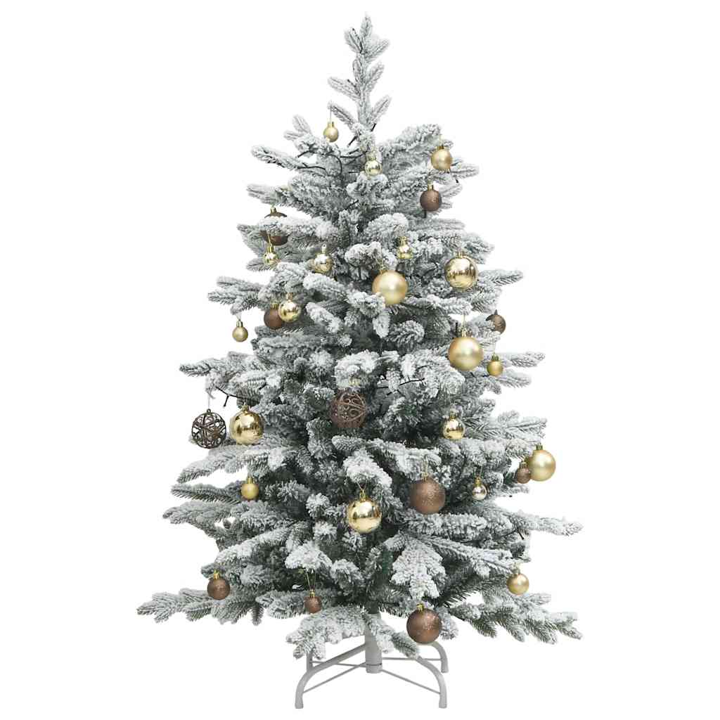 Artificial Hinged Christmas Tree Green and white PVC, PE, Iron