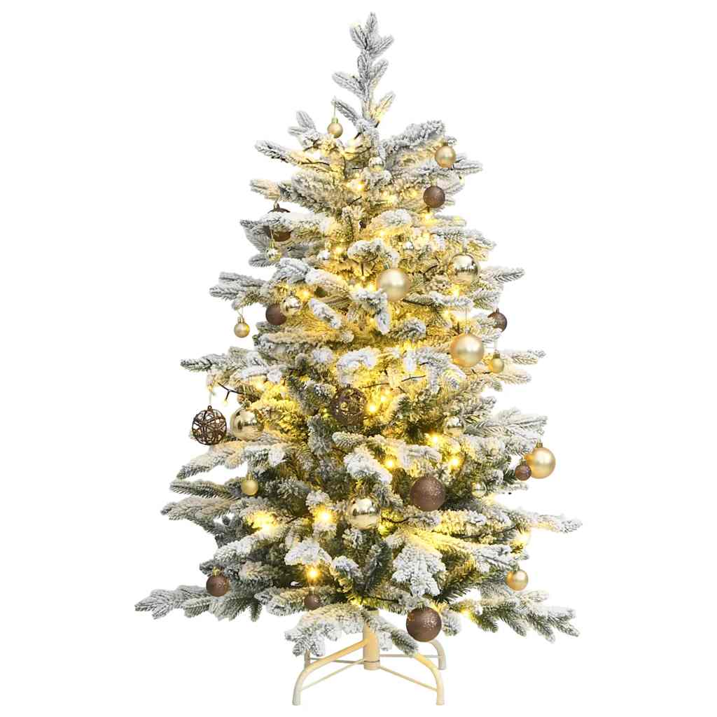 Artificial Hinged Christmas Tree 150 LEDs & Ball Set 59.1"