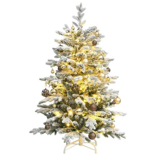 Artificial Hinged Christmas Tree 150 LEDs & Ball Set 59.1"