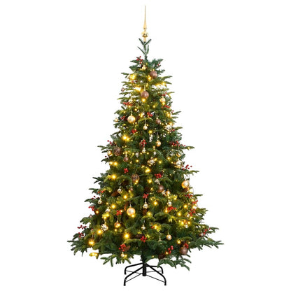 Artificial Hinged Christmas Tree 300 LEDs & Ball Set 82.7"