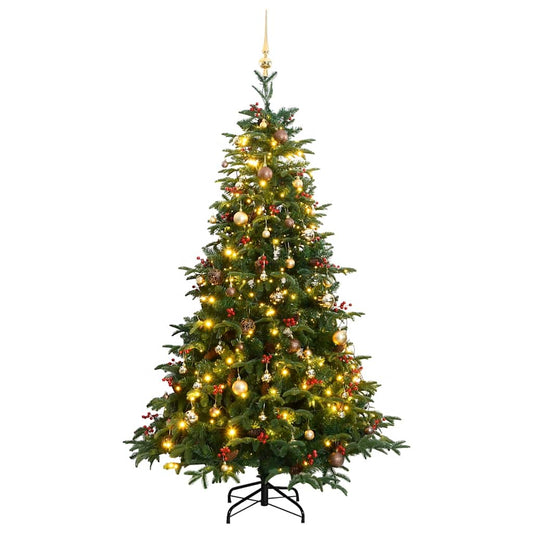Artificial Hinged Christmas Tree 300 LEDs & Ball Set 82.7"