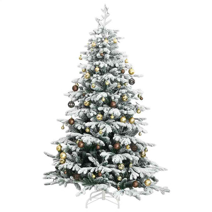 Artificial Hinged Christmas Tree 300 LEDs & Ball Set 82.7"