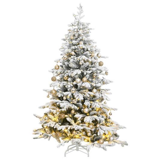 Artificial Hinged Christmas Tree Green and white PVC Extra tall