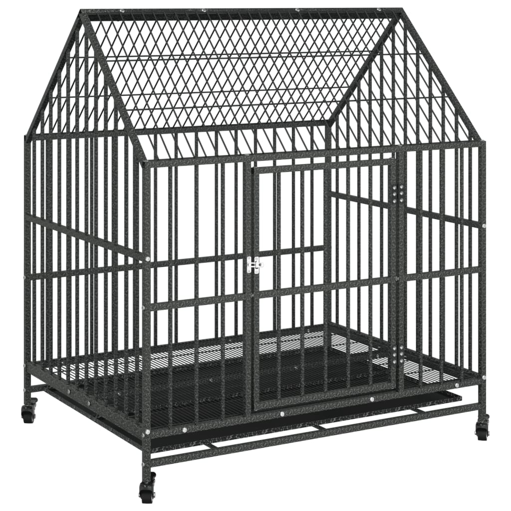 Dog Cage Black Galvanized steel Large Dog Cage Rectangular