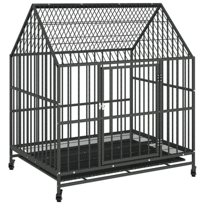 Dog Cage Black Galvanized steel Large Dog Cage Rectangular